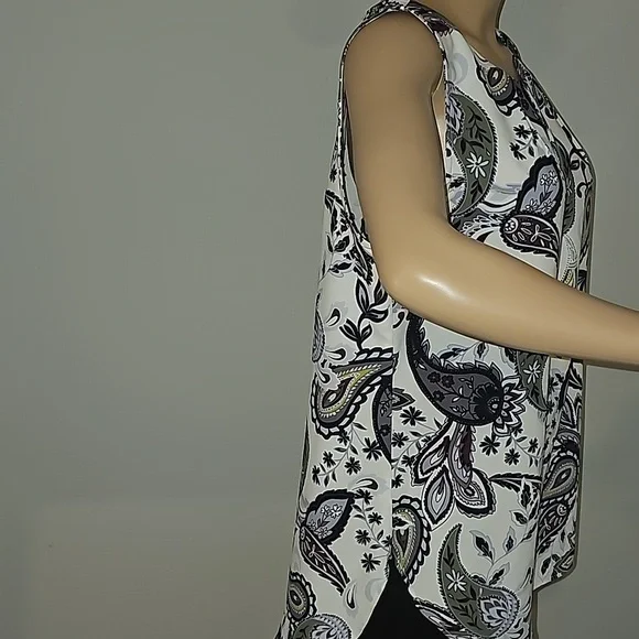 Loft Outlet Round Collar sleeveless Paisley Shell Size M New no tags - Picture 5 of 9